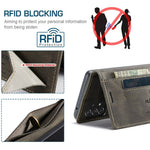 AUTSPACE Til Samsung Galaxy A40 Pung Etui A01 Læder Stand Cover med RFID Blokerende Kortholder