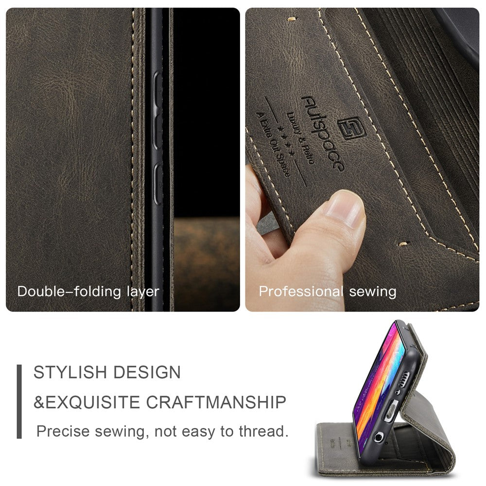 AUTSPACE Til Samsung Galaxy A50s / Galaxy A30s / Galaxy A50 Wallet Case A01 Læder Stand Cover med RFID Blokerende Kortlomme