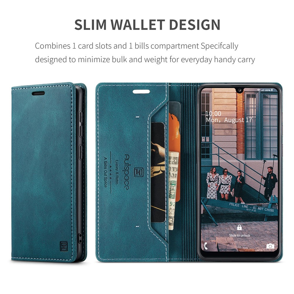 AUTSPACE For Samsung Galaxy A31 Wallet Case  A01 Leather Stand Cover with RFID Blocking Card Holder