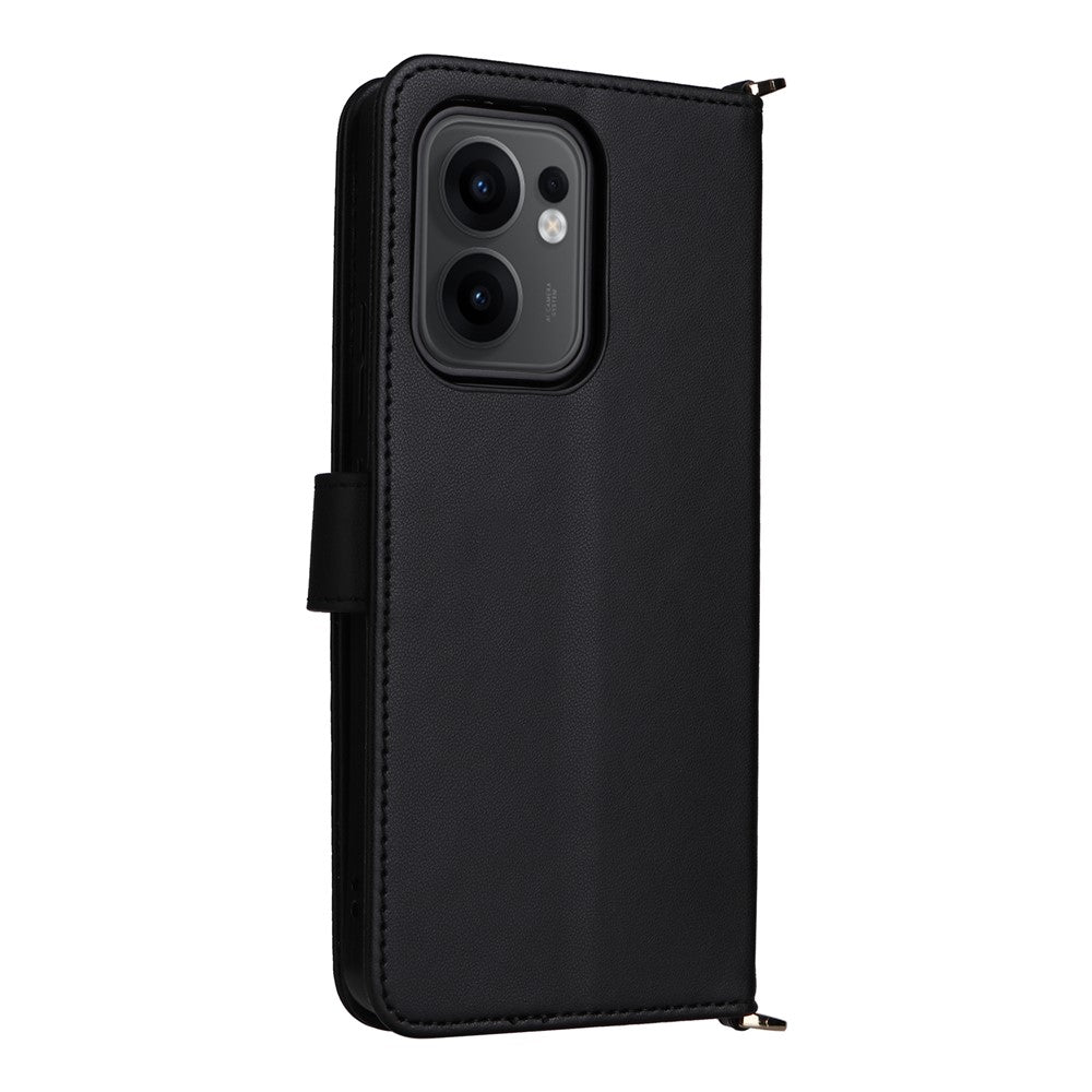 Oppo Reno13 F 5G (Reno 13 FS 5G) / 4G Plånboksfodral med axelrem / handledsrem Läderfodral med stativ