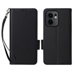 Oppo Reno13 F 5G (Reno 13 FS 5G) / 4G-skal med handledsrem, plånboksfodral i PU-läder med litchitextur