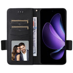 Oppo Reno13 F 5G (Reno 13 FS 5G) / 4G-skal med handledsrem, plånboksfodral i PU-läder med litchitextur