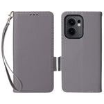 Oppo Reno13 F 5G (Reno 13 FS 5G) / 4G-skal med handledsrem, plånboksfodral i PU-läder med litchitextur