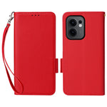Oppo Reno13 F 5G (Reno 13 FS 5G) / 4G-skal med handledsrem, plånboksfodral i PU-läder med litchitextur