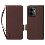 Oppo Reno13 F 5G (Reno 13 FS 5G) / 4G-skal med handledsrem, plånboksfodral i PU-läder med litchitextur