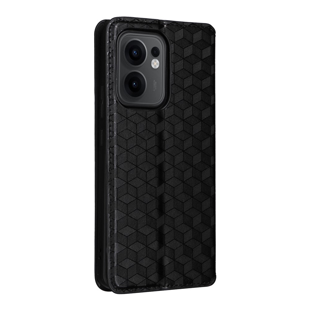 Oppo Reno13 F 5G (Reno 13 FS 5G) / 4G Plånboksfodral med rombpräglat läderfodral