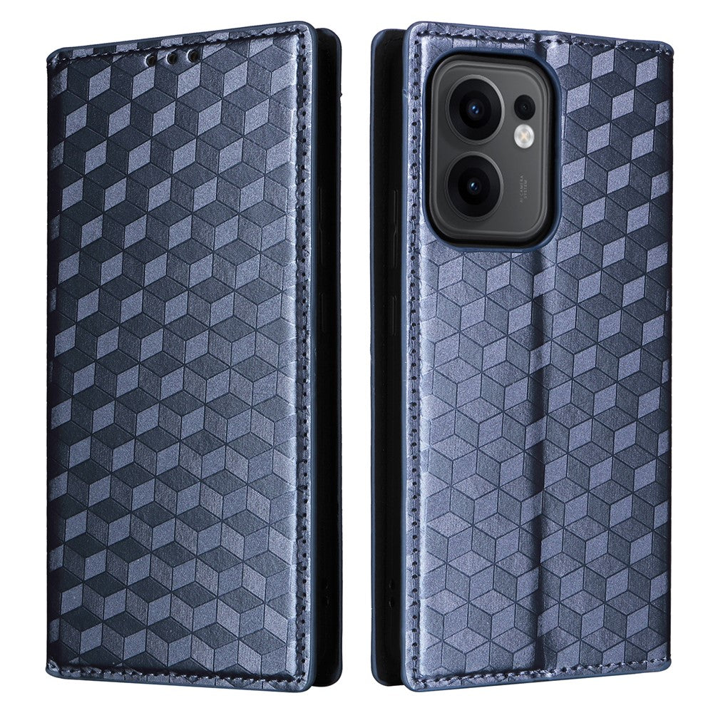 Oppo Reno13 F 5G (Reno 13 FS 5G) / 4G Plånboksfodral med rombpräglat läderfodral