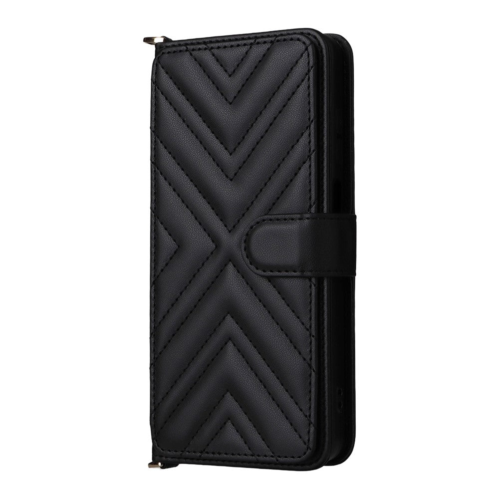 For Xiaomi Poco M7 Pro 5G Wallet Case with Shoulder / Wrist Strap Leather Phone Cover Stand
