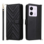 For Xiaomi Poco M7 Pro 5G Wallet Case with Shoulder / Wrist Strap Leather Phone Cover Stand