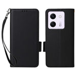 For Xiaomi Poco M7 Pro 5G Case with Wrist Strap Litchi Texture PU Leather Wallet Phone Cover