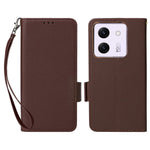 For Xiaomi Poco M7 Pro 5G Case with Wrist Strap Litchi Texture PU Leather Wallet Phone Cover