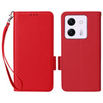 For Xiaomi Poco M7 Pro 5G Case with Wrist Strap Litchi Texture PU Leather Wallet Phone Cover