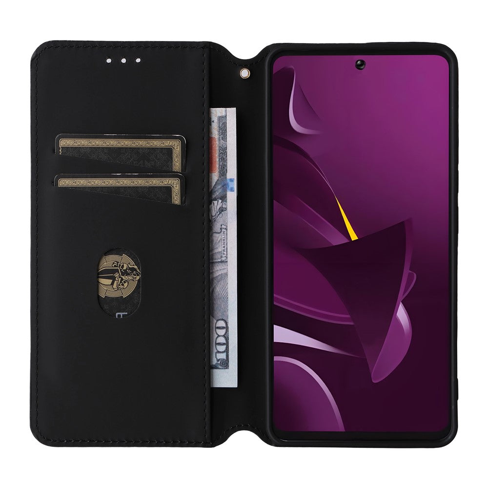 For Xiaomi Poco M7 Pro 5G Wallet Case Rhombus Imprinted Leather Phone Cover