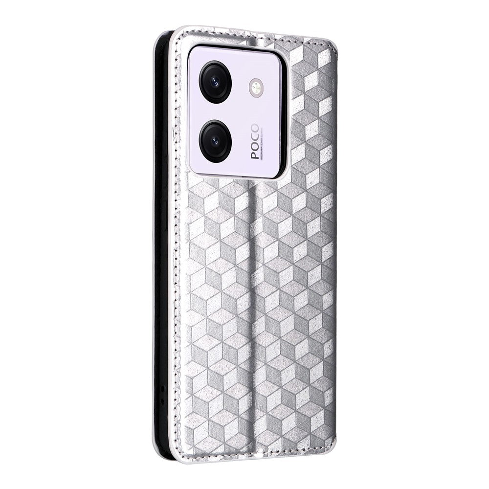 For Xiaomi Poco M7 Pro 5G Wallet Case Rhombus Imprinted Leather Phone Cover