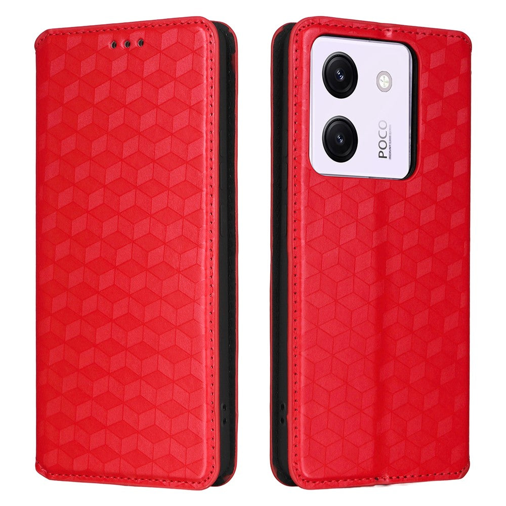 For Xiaomi Poco M7 Pro 5G Wallet Case Rhombus Imprinted Leather Phone Cover