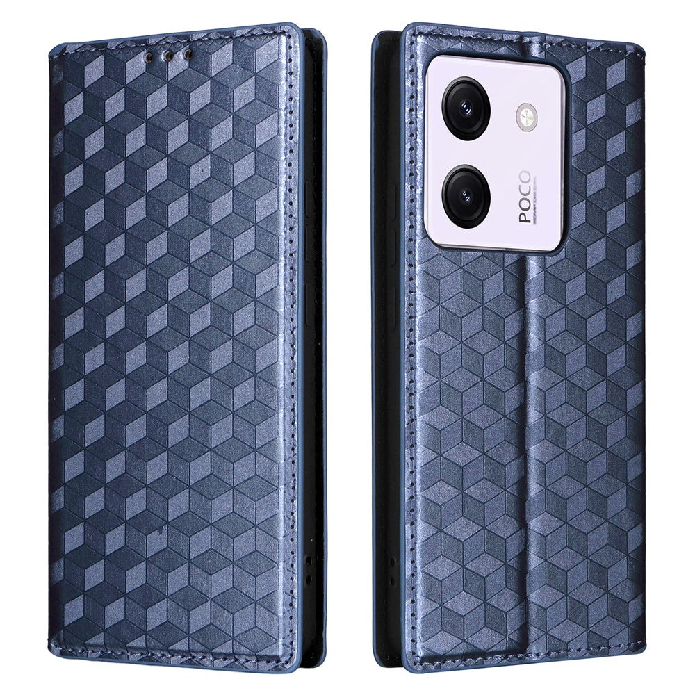 For Xiaomi Poco M7 Pro 5G Wallet Case Rhombus Imprinted Leather Phone Cover