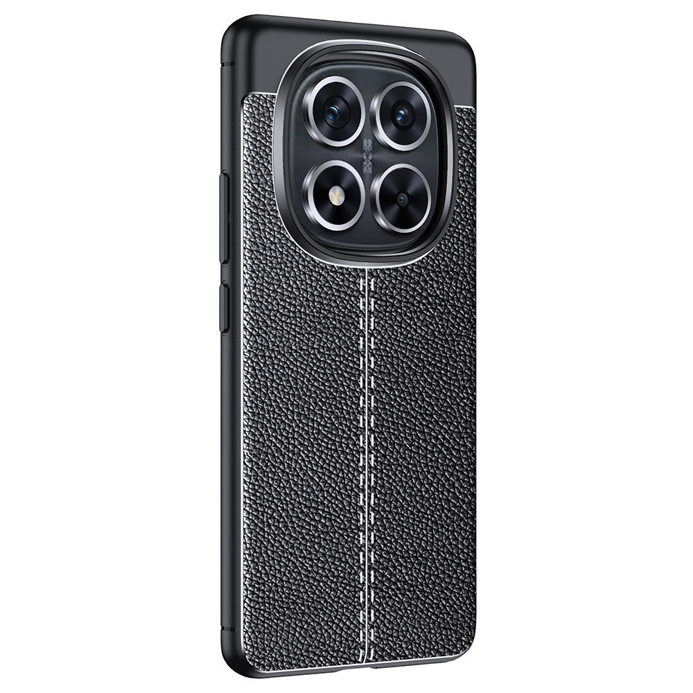 For Xiaomi Redmi Note 14 Pro+ 5G / Note 14 Pro 5G / Poco X7 5G Case Litchi Texture TPU Flexible Phone Cover, Black