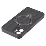 For iPhone 12 Case Compatible with MagSafe Kickstand TPU + PC Phone Cover Carbon Fiber Texture