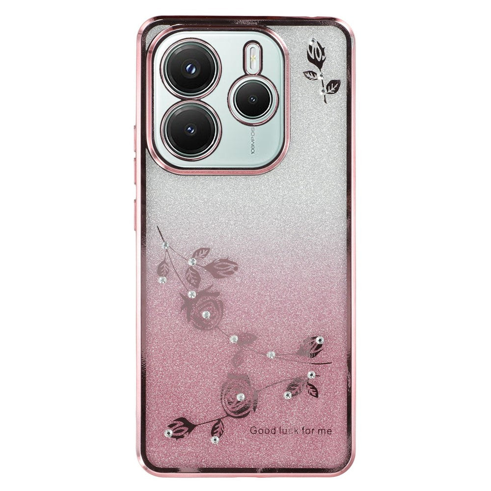 KADEM For Xiaomi Redmi Note 14 5G Case Flower TPU Flexible Gradient Phone Cover