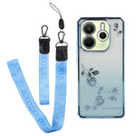 KADEM For Xiaomi Redmi Note 14 4G (163.25mm) Case Flower Pattern TPU Gradient Phone Cover with Lanyards