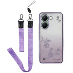 KADEM For Xiaomi Poco X7 Pro 5G Case Flower Pattern TPU Gradient Phone Cover with Lanyards