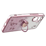 KADEM For Xiaomi Poco X7 Pro 5G Case Ring Kickstand TPU Flowers Phone Cover Gradient Glitter