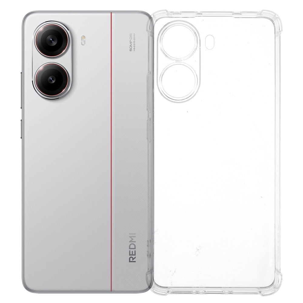 Xiaomi Redmi Turbo 4 5G mobilskal Förstärkt Fyra Hörn Anti-Drop Genomskinligt TPU-Skal