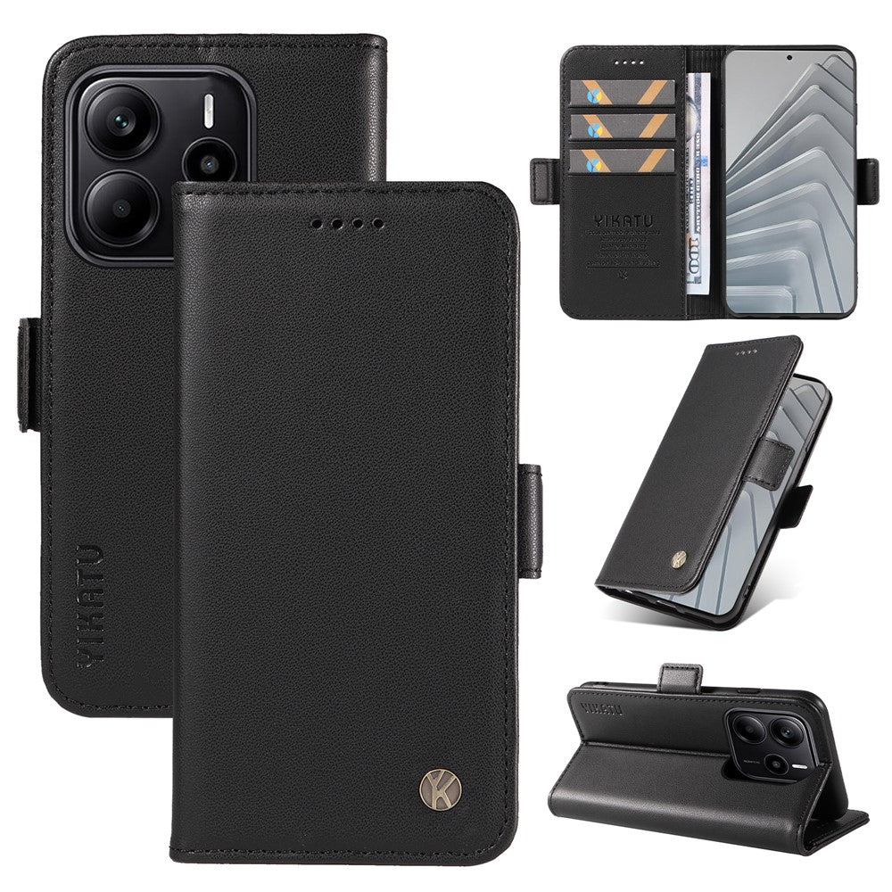 YIKATU För Xiaomi Redmi Note 14 4G (163.25mm) Plånboksfodral YK-003 Läderfodral