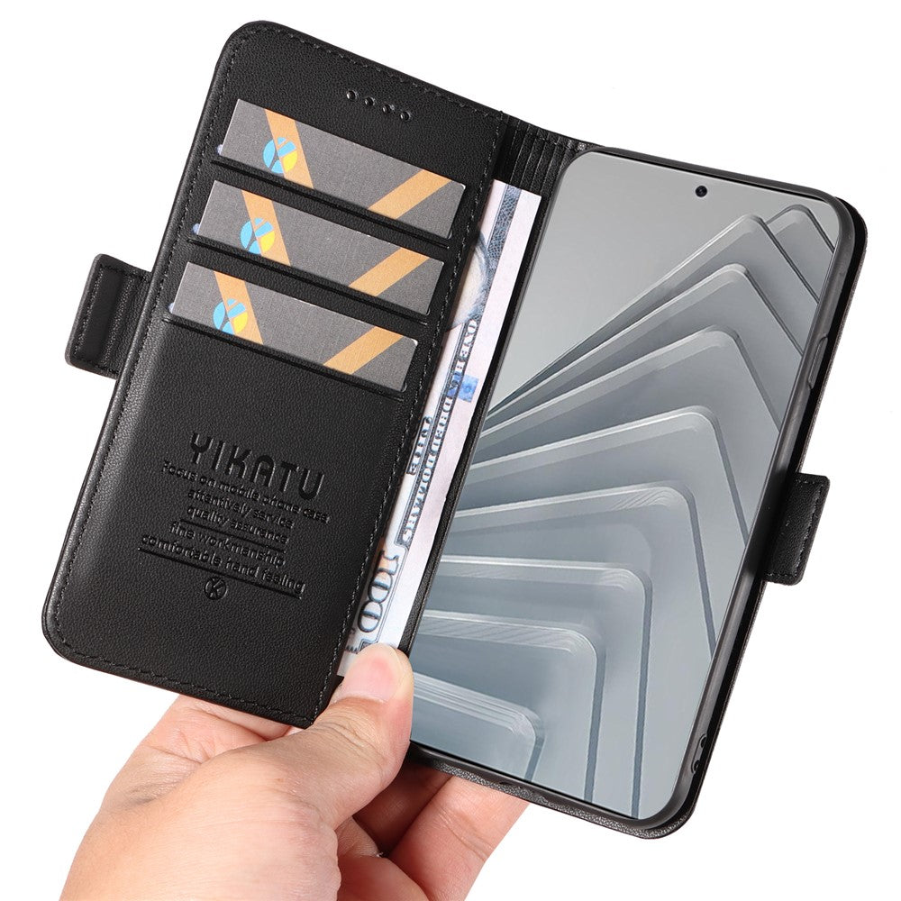 YIKATU För Xiaomi Redmi Note 14 4G (163.25mm) Plånboksfodral YK-003 Läderfodral