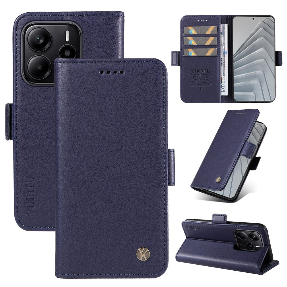 YIKATU För Xiaomi Redmi Note 14 4G (163.25mm) Plånboksfodral YK-003 Läderfodral