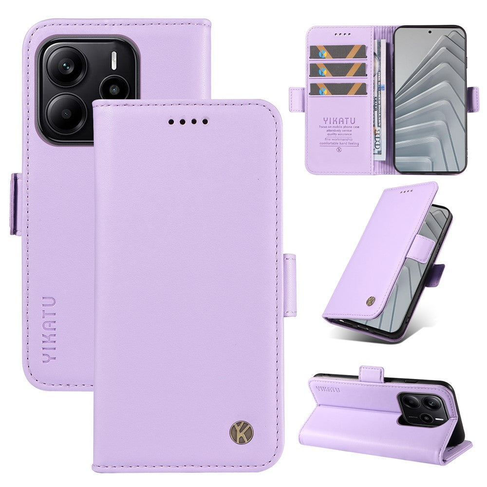 YIKATU För Xiaomi Redmi Note 14 4G (163.25mm) Plånboksfodral YK-003 Läderfodral
