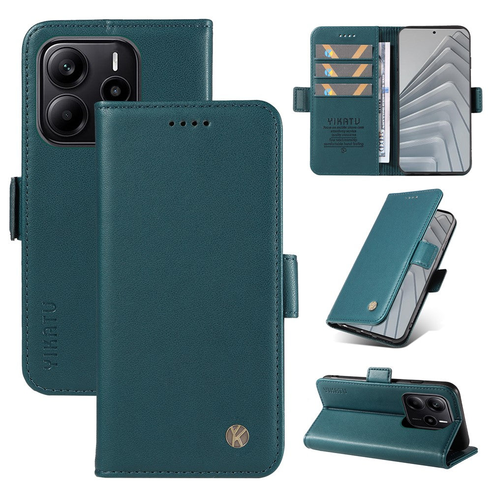 YIKATU För Xiaomi Redmi Note 14 4G (163.25mm) Plånboksfodral YK-003 Läderfodral