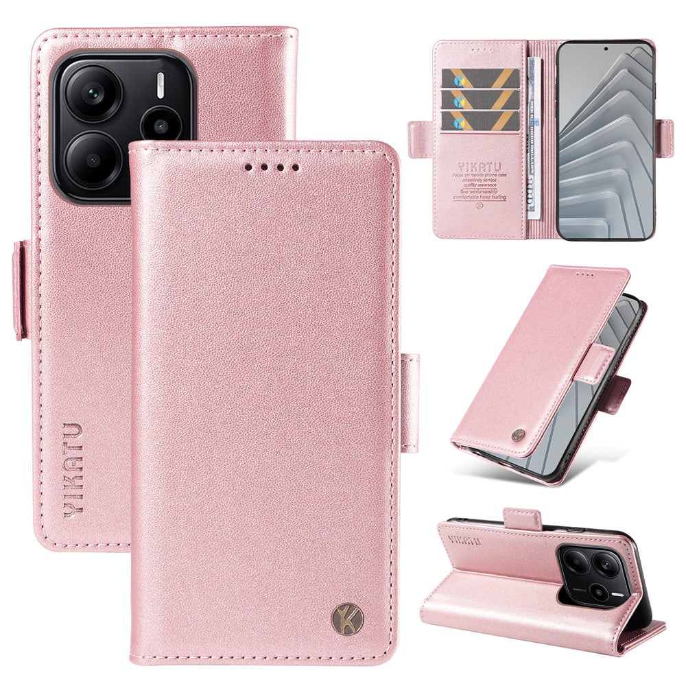 YIKATU För Xiaomi Redmi Note 14 4G (163.25mm) Plånboksfodral YK-003 Läderfodral
