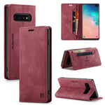 AUTSPACE For Samsung Galaxy S10 Plus Wallet Case  A01 Leather Stand Cover with RFID Blocking Card Holder