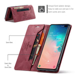 AUTSPACE For Samsung Galaxy S10 Plus Wallet Case  A01 Leather Stand Cover with RFID Blocking Card Holder