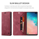 AUTSPACE For Samsung Galaxy S10 Plus Wallet Case  A01 Leather Stand Cover with RFID Blocking Card Holder