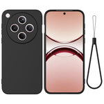 For Oppo Find X8 5G Liquid Silicone Case Phone Back Cover with Hand Strap