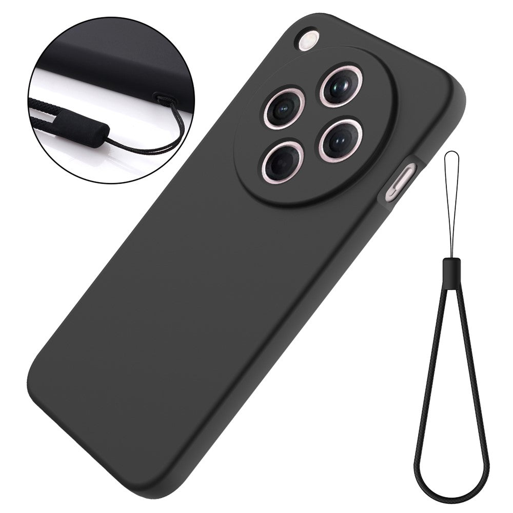 For Oppo Find X8 5G Liquid Silicone Case Phone Back Cover with Hand Strap