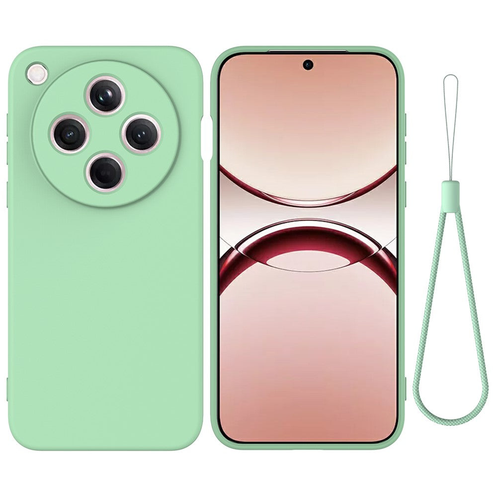 For Oppo Find X8 5G Liquid Silicone Case Phone Back Cover with Hand Strap