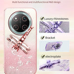KADEM For Honor X60 Pro 5G / X9c 5G / Magic7 Lite 5G Case Dragonfly Kickstand TPU Flowers Glitter Phone Cover