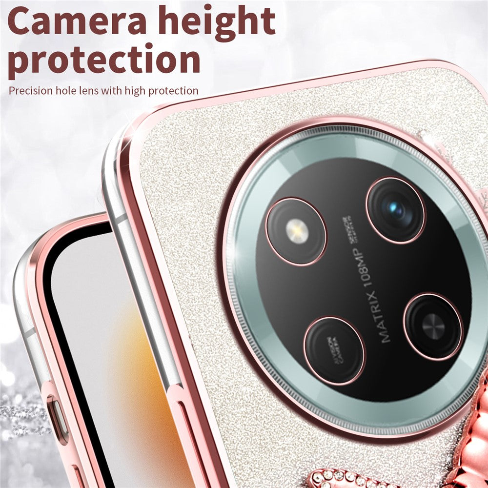 KADEM For Honor X60 Pro 5G / X9c 5G / Magic7 Lite 5G Case Dragonfly Kickstand TPU Flowers Glitter Phone Cover