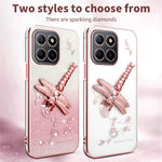 KADEM For Honor X8 5G Cover Guldsmed Kickstand TPU Blomster Glitter Telefoncover