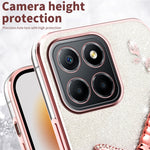 KADEM For Honor X8 5G Cover Guldsmed Kickstand TPU Blomster Glitter Telefoncover