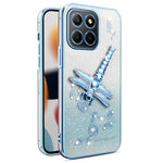 KADEM For Honor X8 5G Cover Guldsmed Kickstand TPU Blomster Glitter Telefoncover