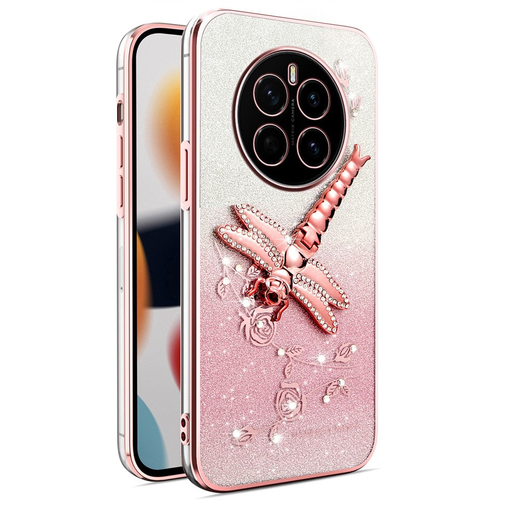 KADEM For Honor Magic7 5G Case Dragonfly Kickstand TPU Flowers Glitter Phone Cover