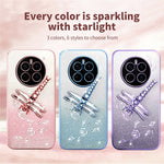 KADEM For Honor Magic7 5G Case Dragonfly Kickstand TPU Flowers Glitter Phone Cover