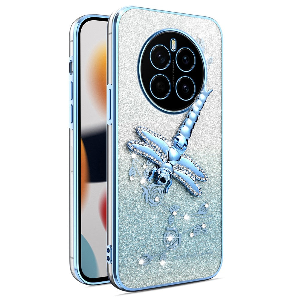 KADEM For Honor Magic7 5G Case Dragonfly Kickstand TPU Flowers Glitter Phone Cover