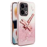 KADEM För Oppo Reno13 5G (Global) Skal Dragonfly Stativ TPU Blommor Glitter mobilskal