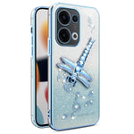 KADEM För Oppo Reno13 5G (Global) Skal Dragonfly Stativ TPU Blommor Glitter mobilskal
