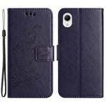 Telefoncover til Samsung Galaxy A23e / A23S, sommerfuglblomsterpræget PU-læder ridsefast telefoncover pung stander med rem